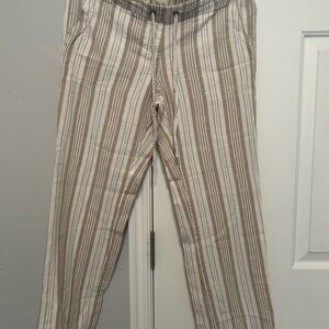Striped Tan and White Pants